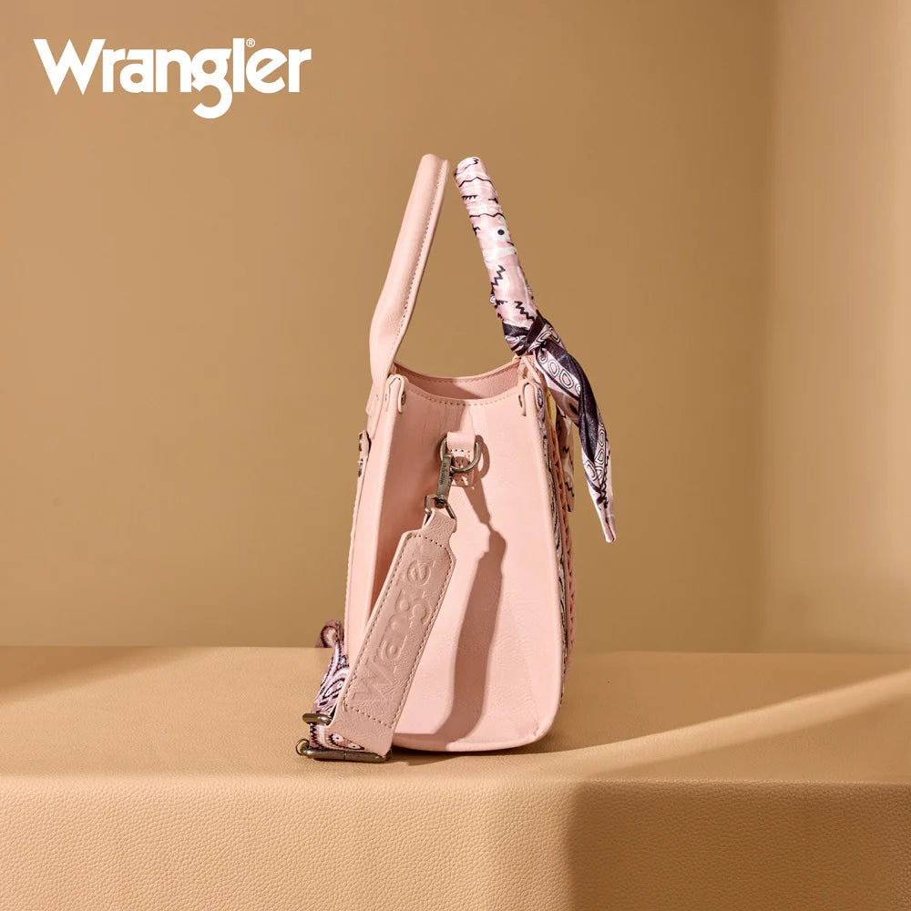 Wrangler Braided Paisley Bandana Tote Bag - Pink