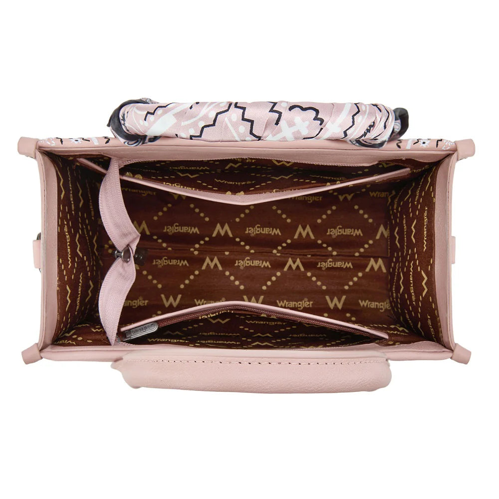 Wrangler Braided Paisley Bandana Tote Bag - Pink