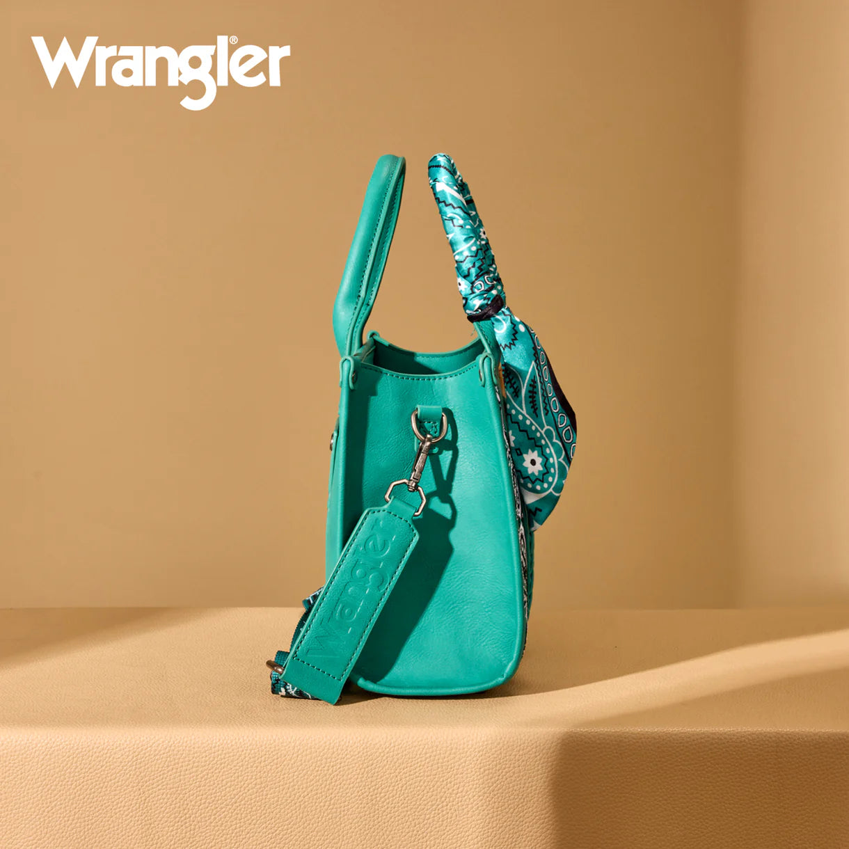 Wrangler Braided Paisley Bandana Tote Bag - Turquoise
