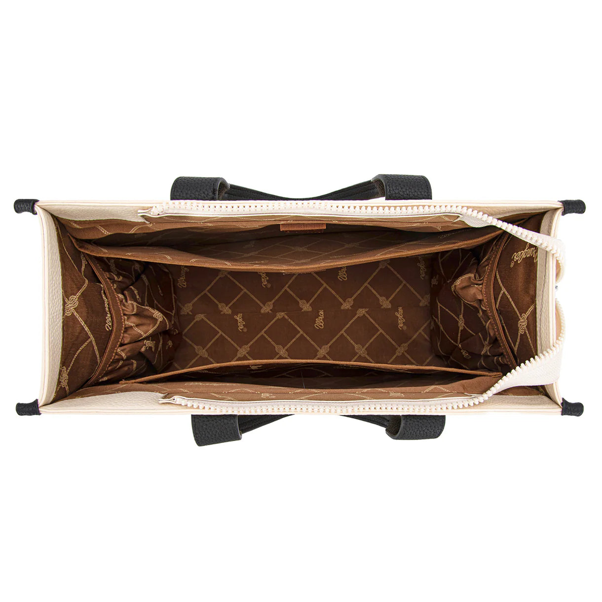 WG390-8110 Wrangler Structured Work Tote/Large Carry-All Tote/Crossbody with Pouch - Black-Beige