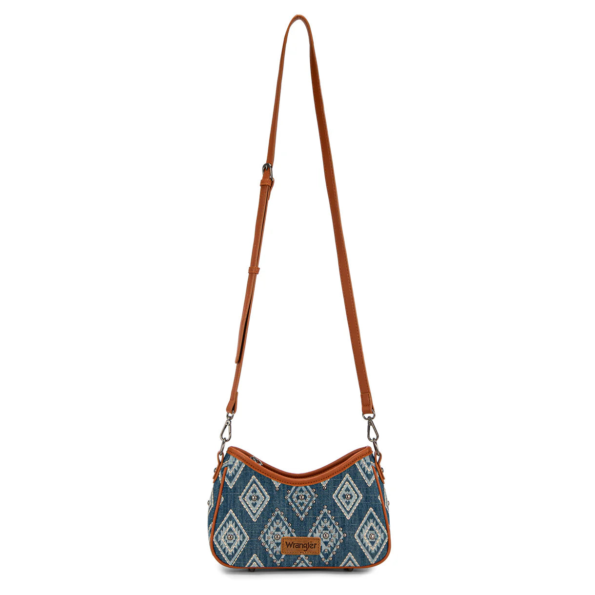 Wrangler Aztec Studded Denim Shoulder Bag with Mini Pouch - Jean