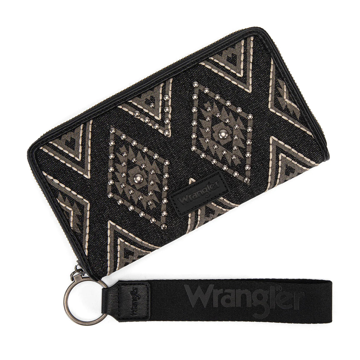 Wrangler Aztec Studded Wallet/Wristlet - Black