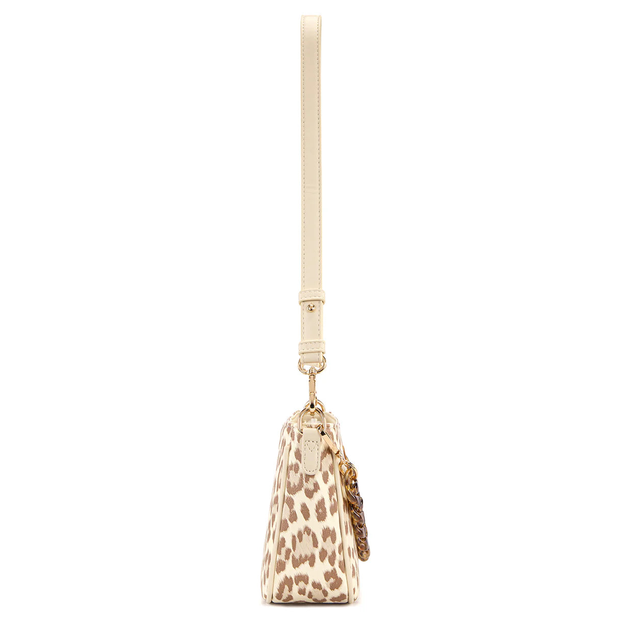 WG474-8633 Wrangler Western Leopard Print Shoulder Bag with Chain Detail -Tan