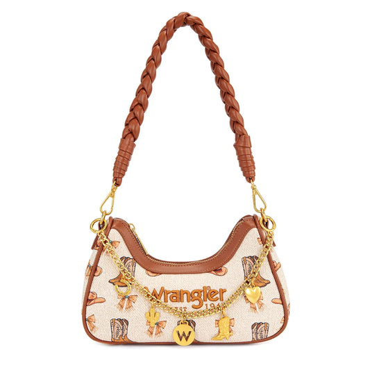 Wrangler Western Cowgirl Print Shouleder Bag - Tan