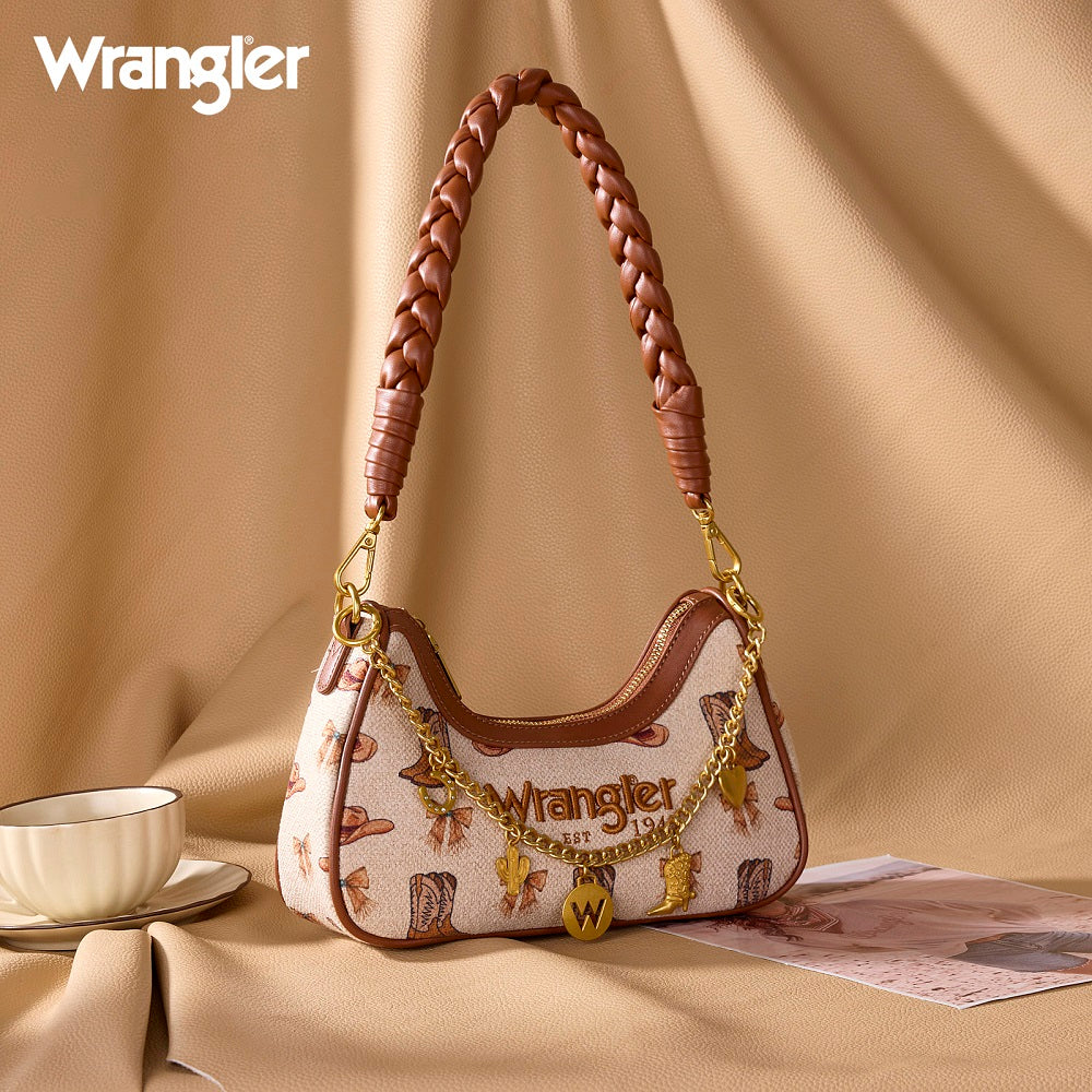 Wrangler Western Cowgirl Print Shouleder Bag - Tan