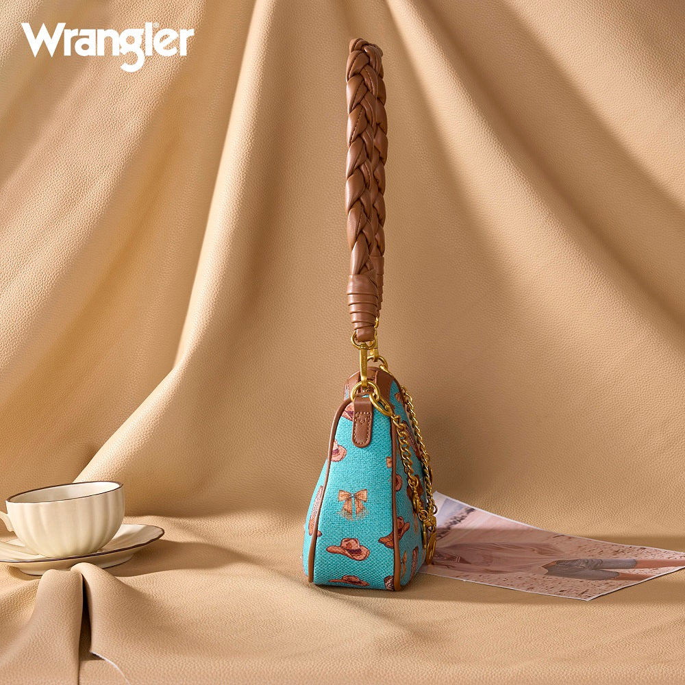 Wrangler Western Cowboy Print Shoulder Bag - Turquoise
