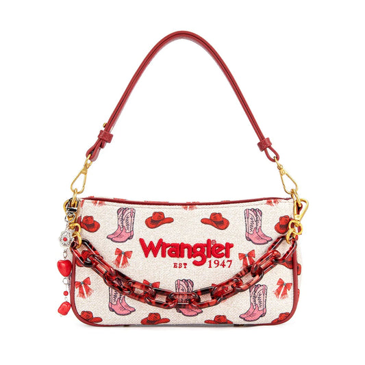 Wrangler Western Print Cowgirl Shoulder Bag - Pink