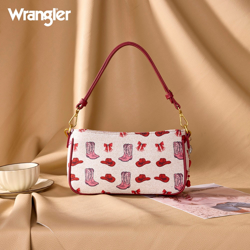 Wrangler Western Print Cowgirl Shoulder Bag - Pink