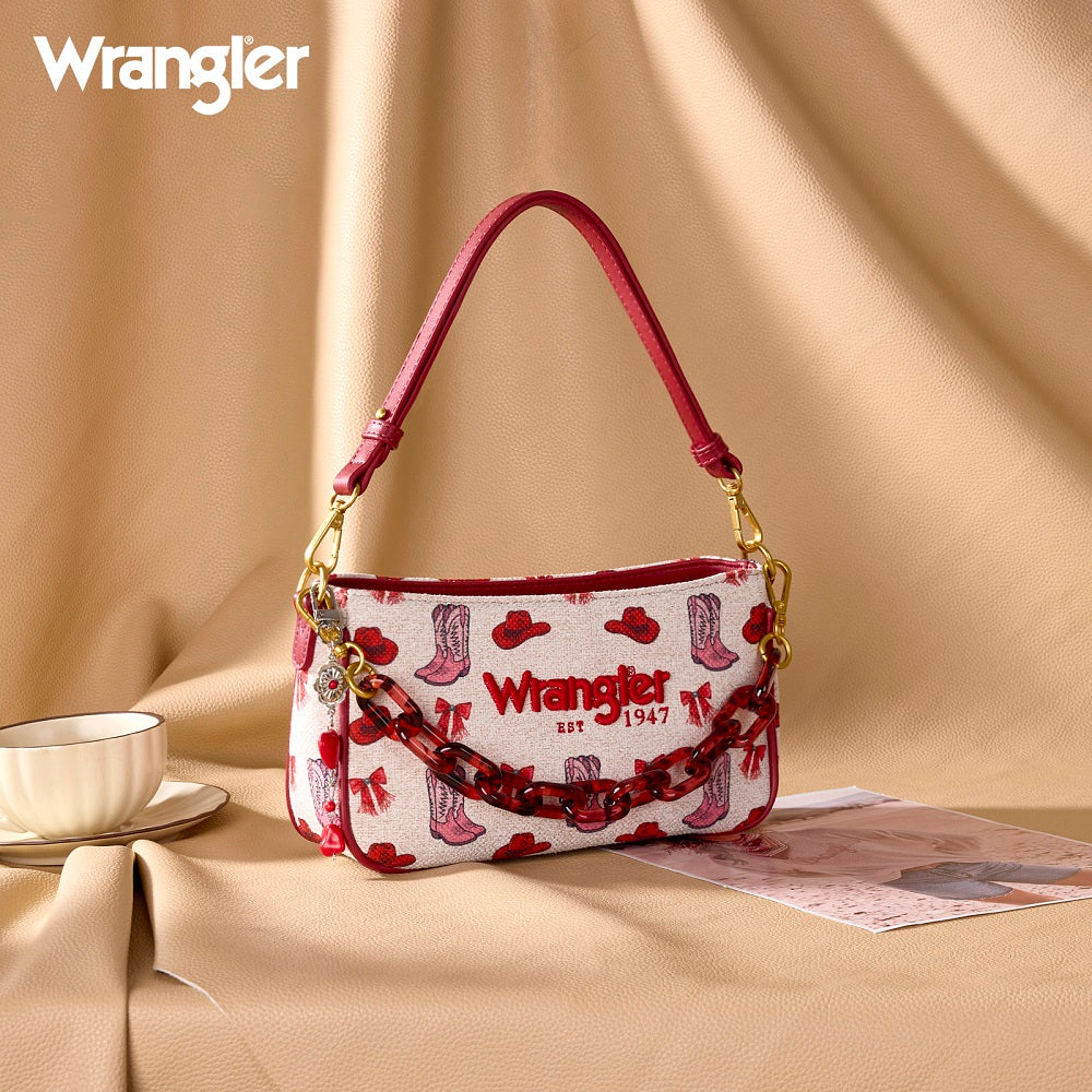 Wrangler Western Print Cowgirl Shoulder Bag - Pink
