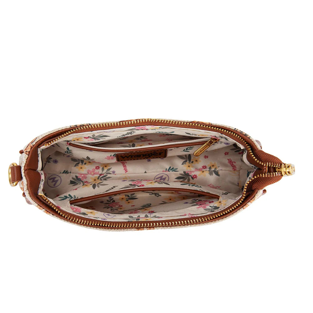 Wrangler Western Print Cowgirl Shoulder Bag - Tan