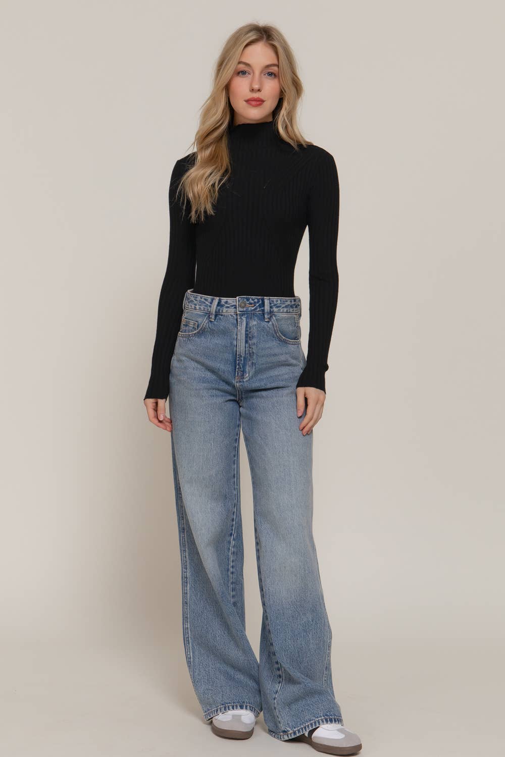 Long Sleeve Turtle Neck Sweater Bodysuit