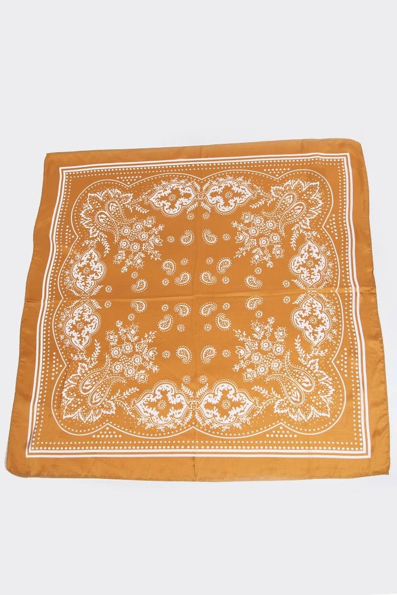 Light Paisley Design Square Bandana Scarf