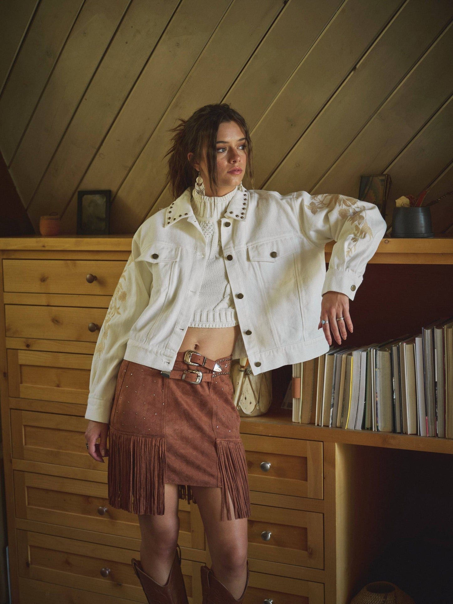 36284J - Yee Haw Howdy Western Denim Jacket