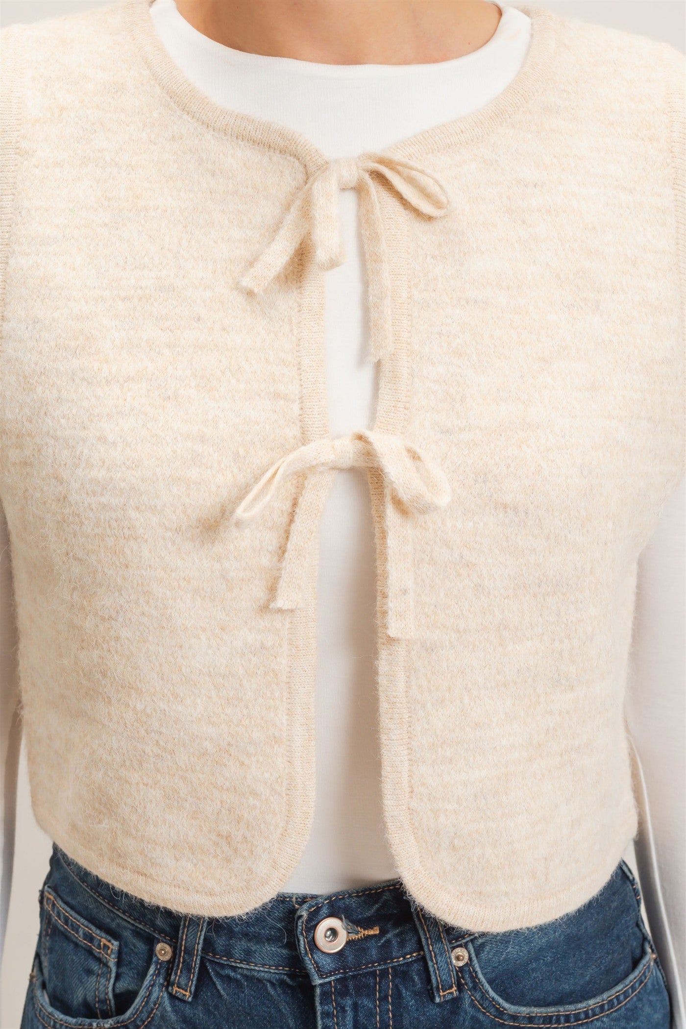 Sweater Vest With Front Ties