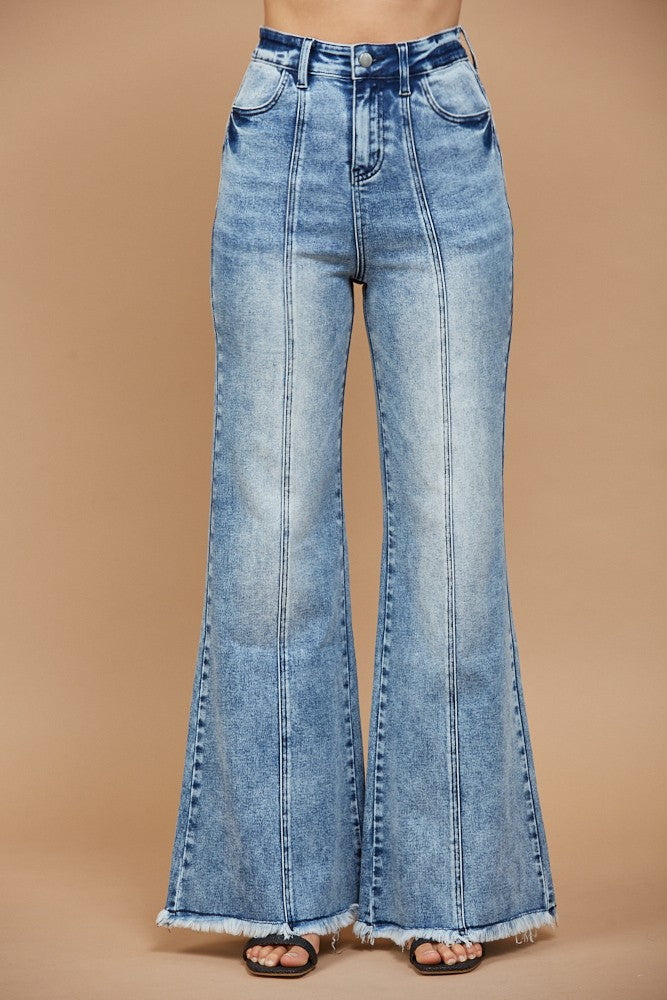 Wide Leg Palazzo Fit Jeans with Stretch 2472PIC