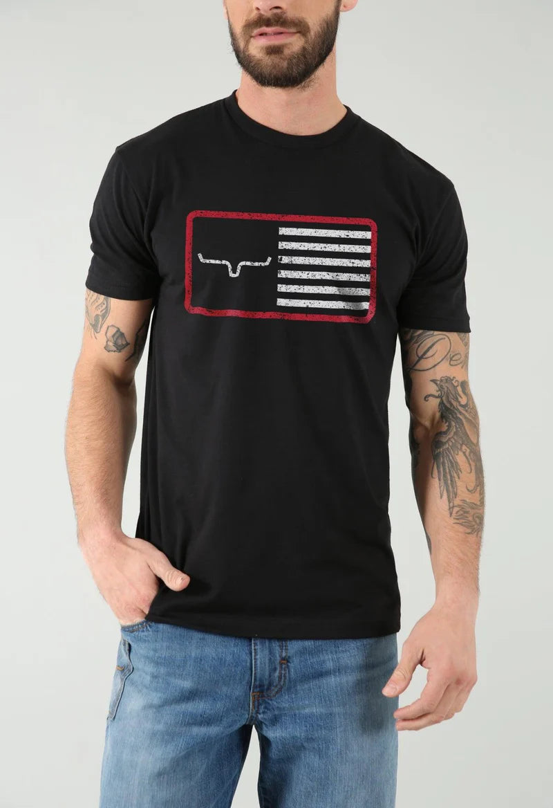 American Trucker Tee Shirt- BLACK