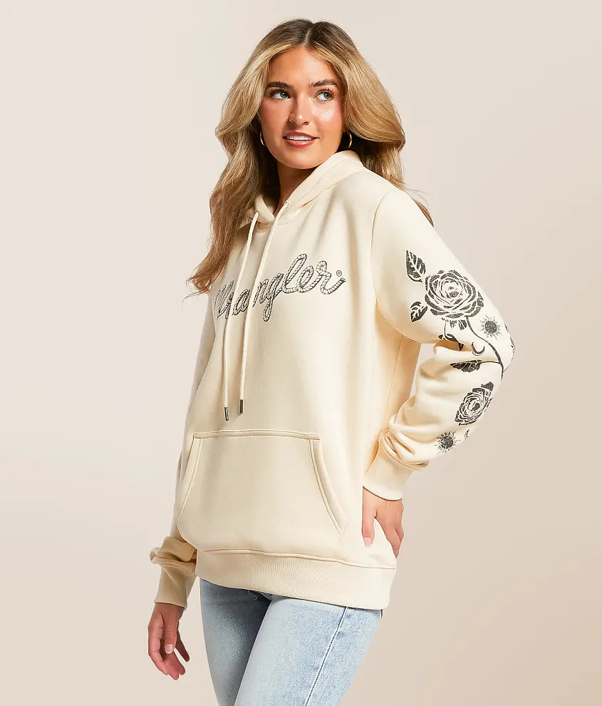 Wrangler® Long Sleeve Hoodie - Regular Fit- Roses