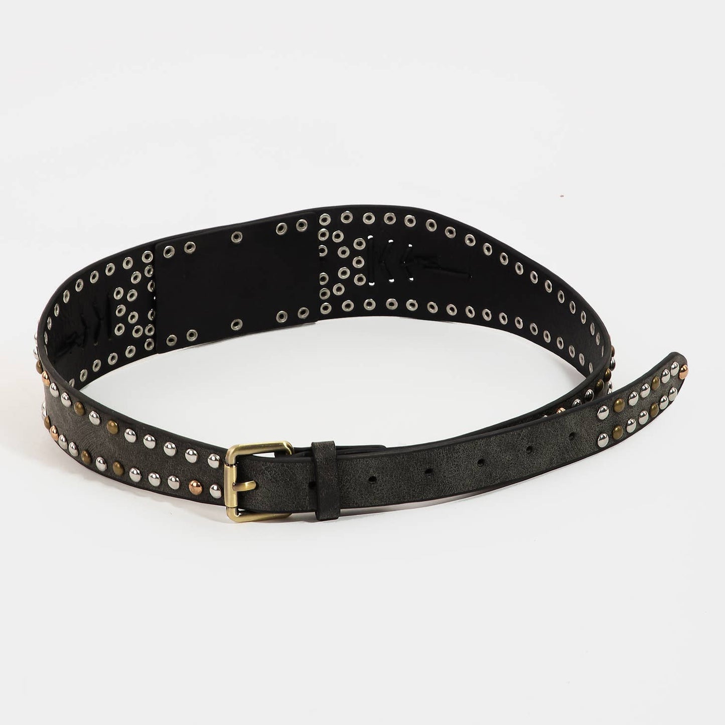 Double Studded Faux Leather Belt