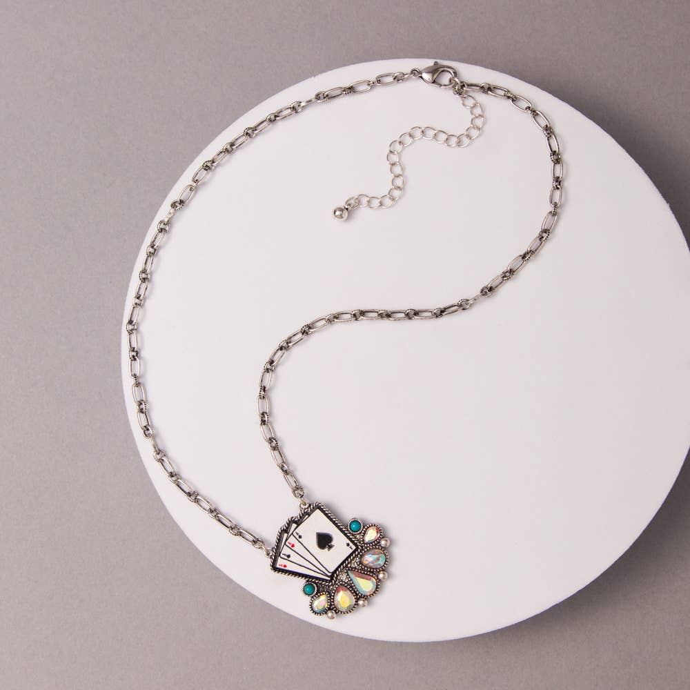 Western Ace of Spades Pendant Necklace