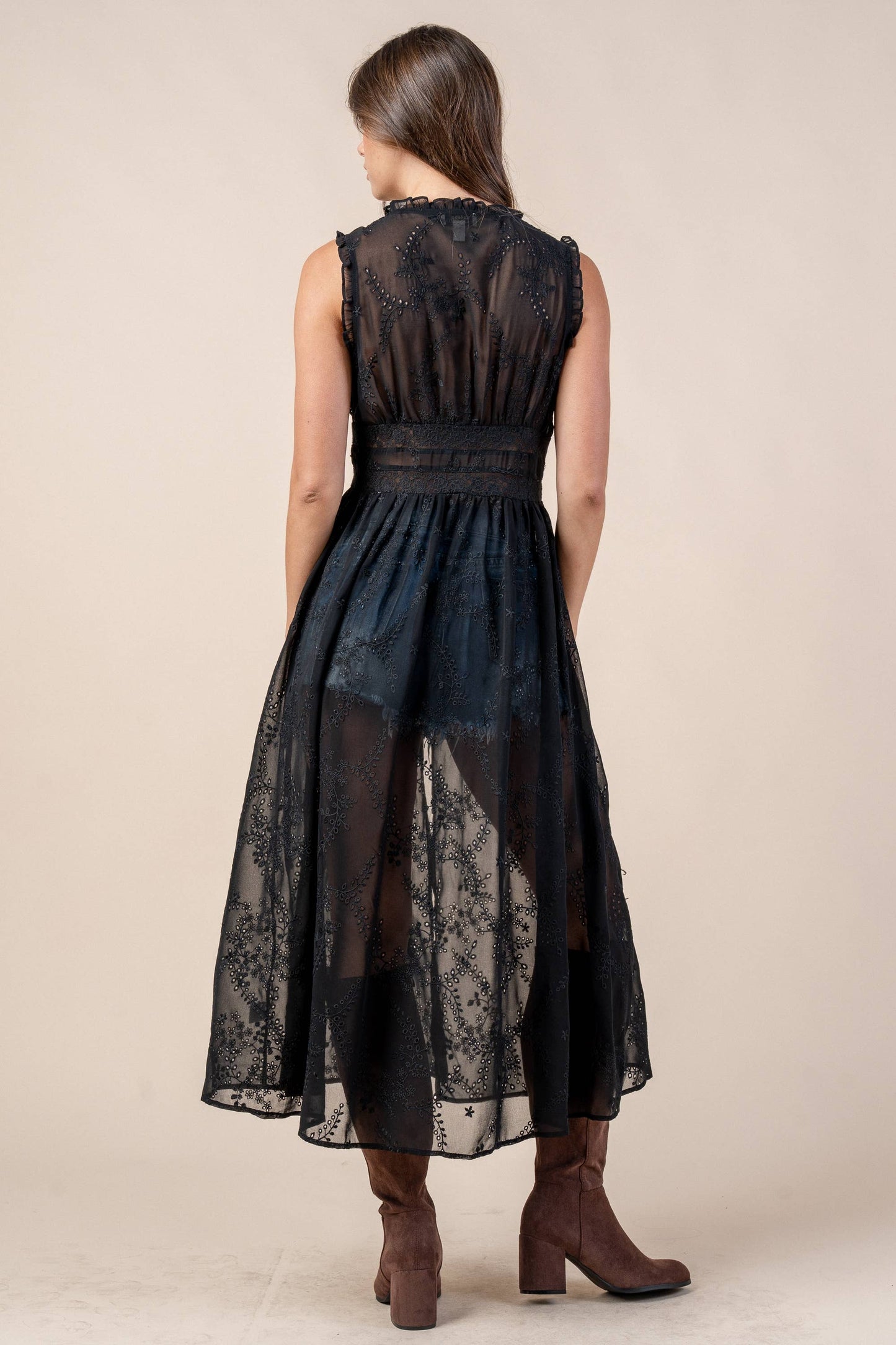 CTWS10419E EMBROIDERED CHIFFON TOP