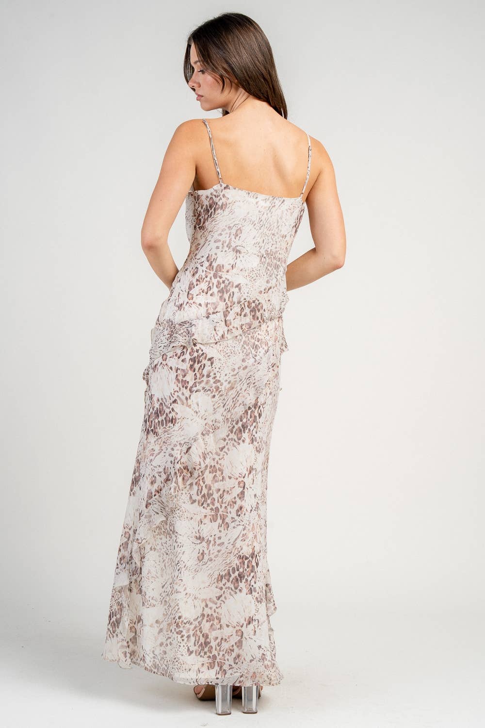 CD30859S YORYU TENCEL RUFFLE MAXI DRESS