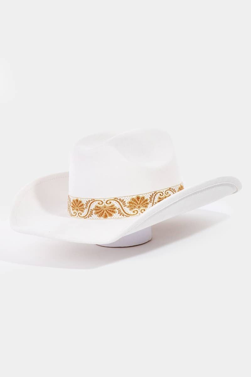 Western Intricate Border Pattern Band Cowboy Hat