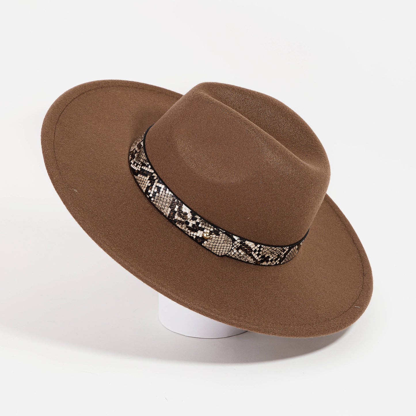 Animal Print Belt Fedora Hat