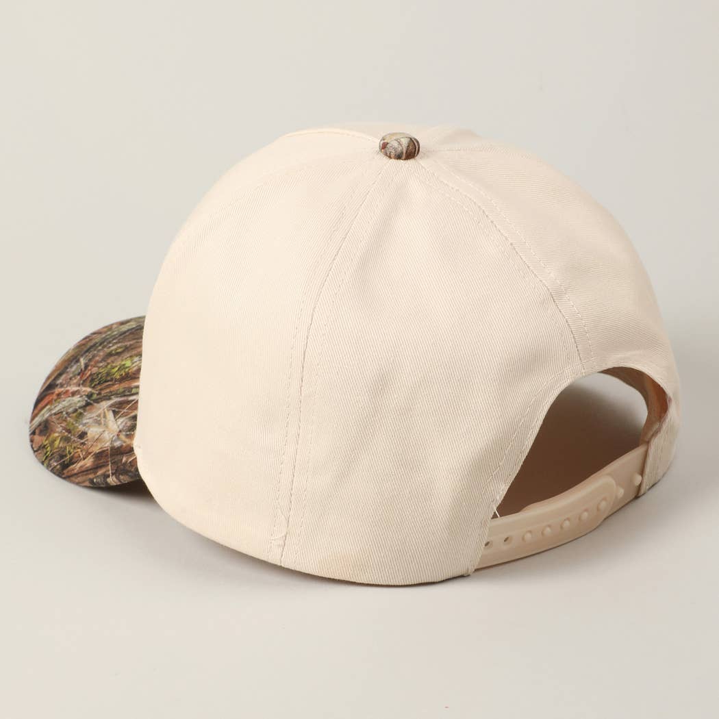 Kiss Me Cowboy Embroidery Two-Tone Cap