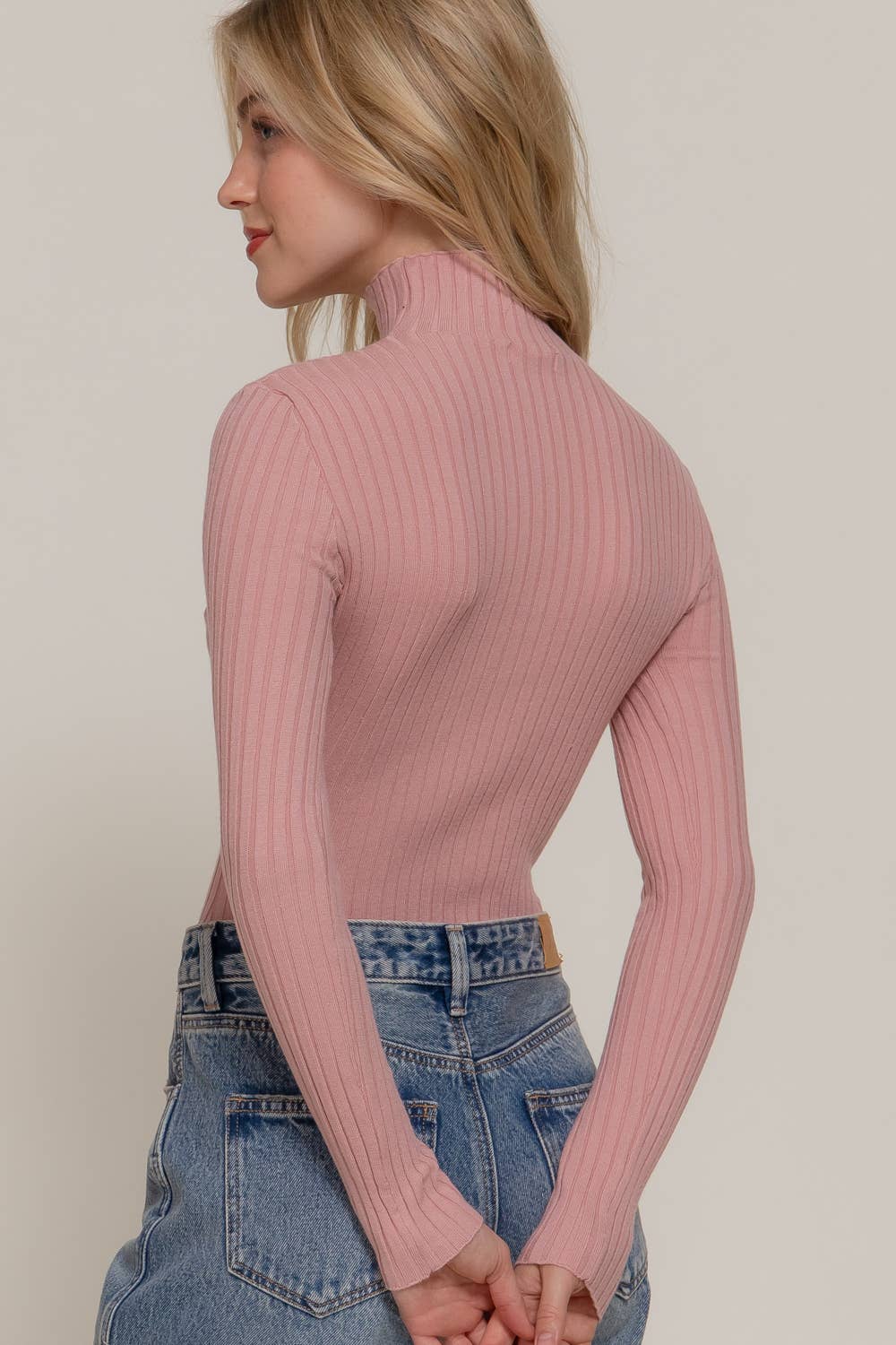 Long Sleeve Turtle Neck Sweater Bodysuit