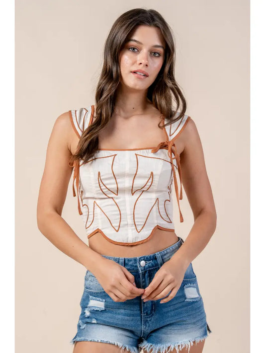 Embo Detail Crop Top