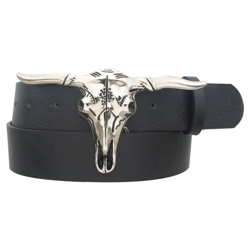 LUNA LONGHORN 3D BUCKLE BELT, IW 38088WSHASL