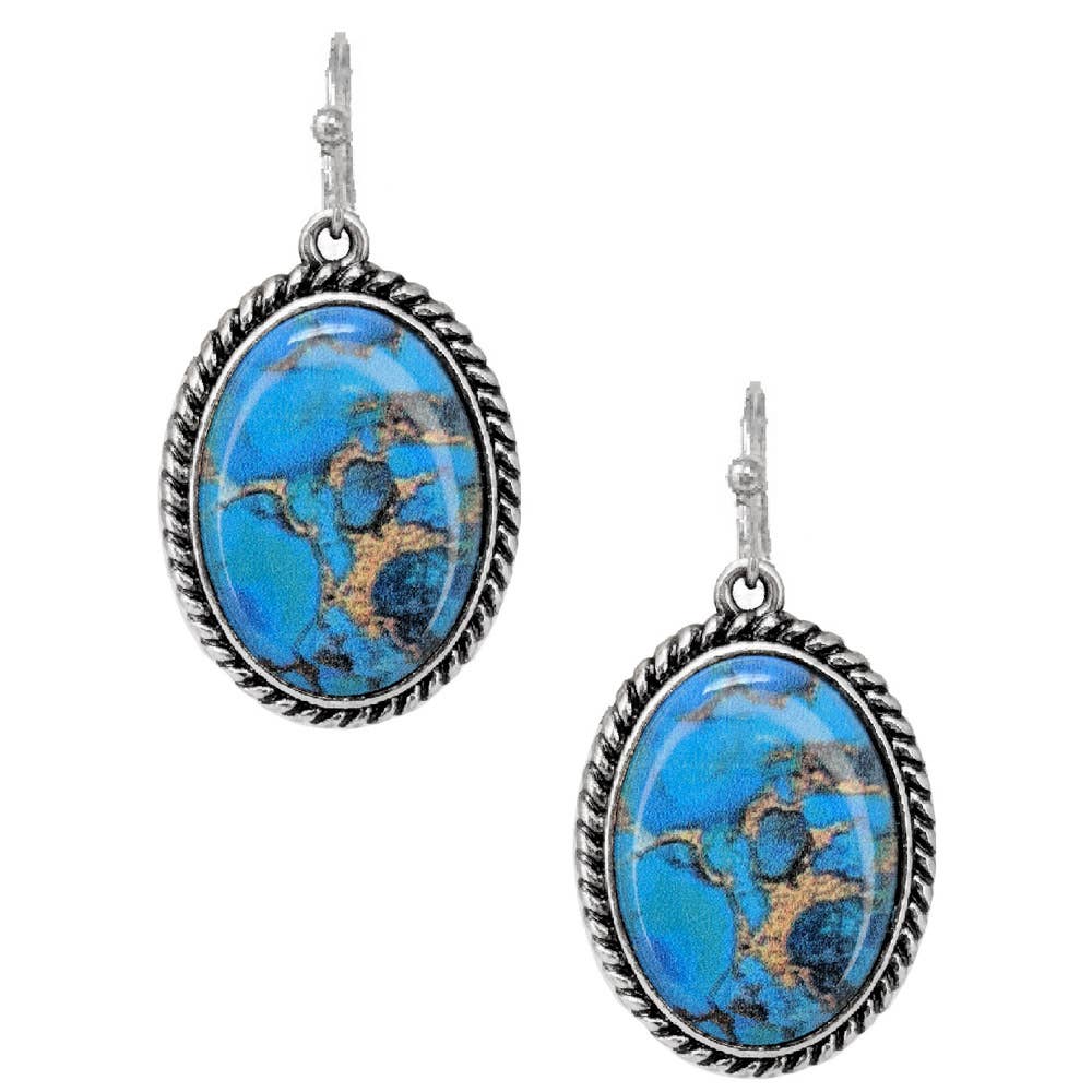 WESTERN OVAL PRINT EARRING, AE 9062