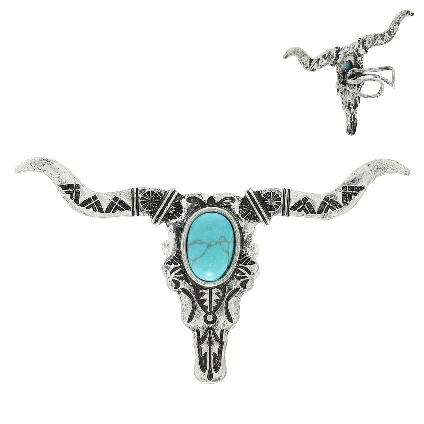 Western Turquoise Steerhead Cuff Ring