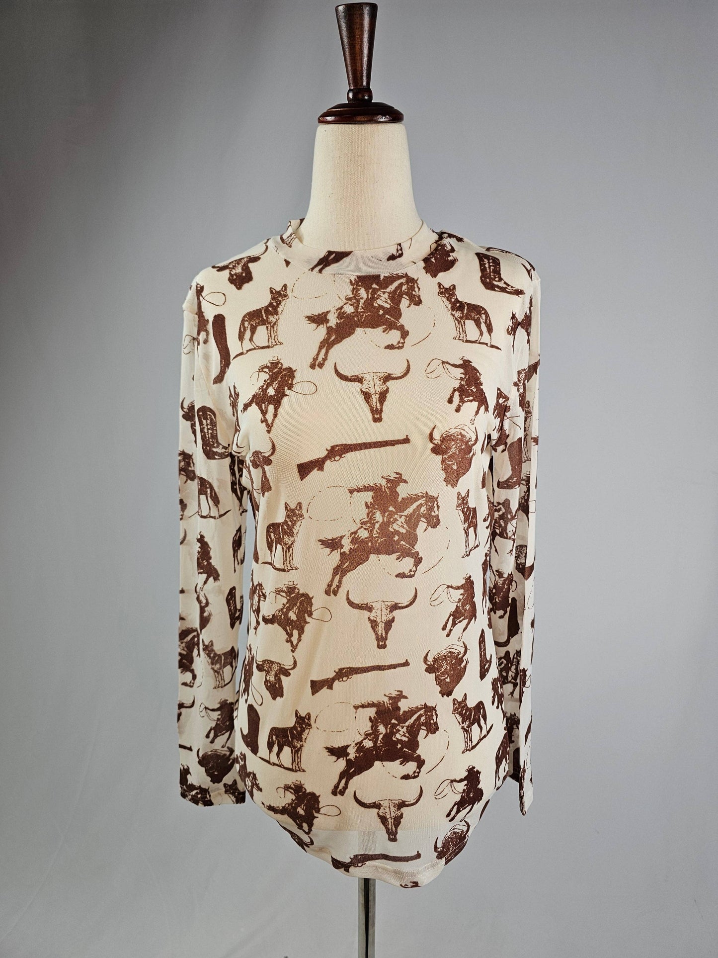 TZ104 Buffalo Dreams Mesh Top