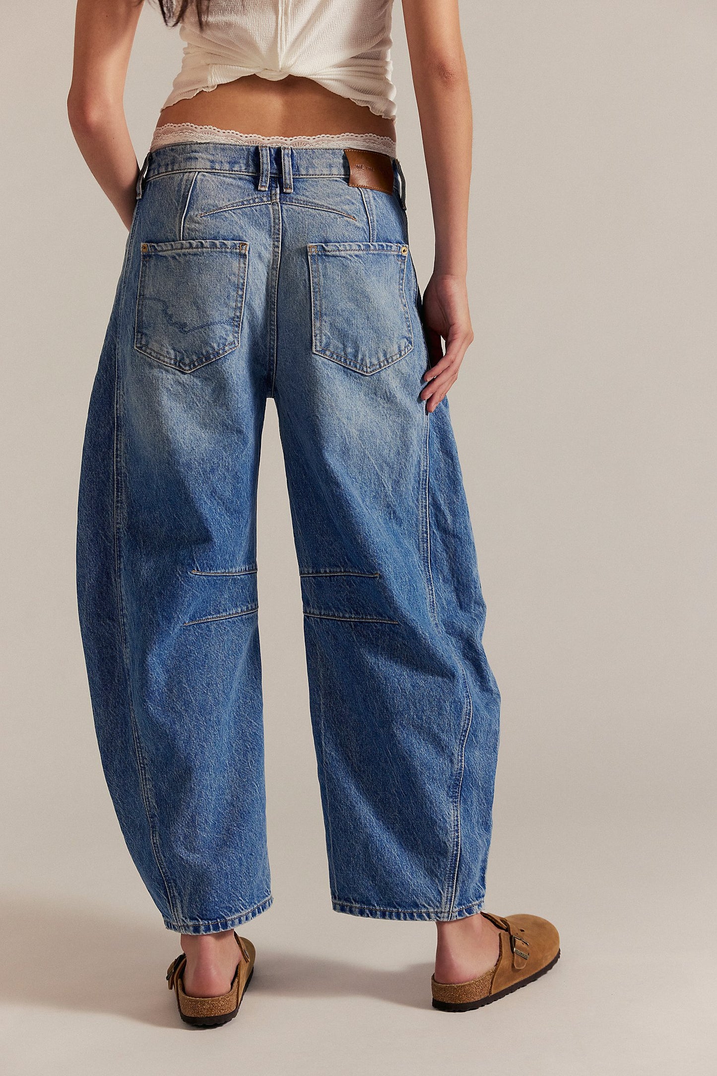 We The Free Good Luck Mid-Rise Barrel Jeans/Ultra Light Beam