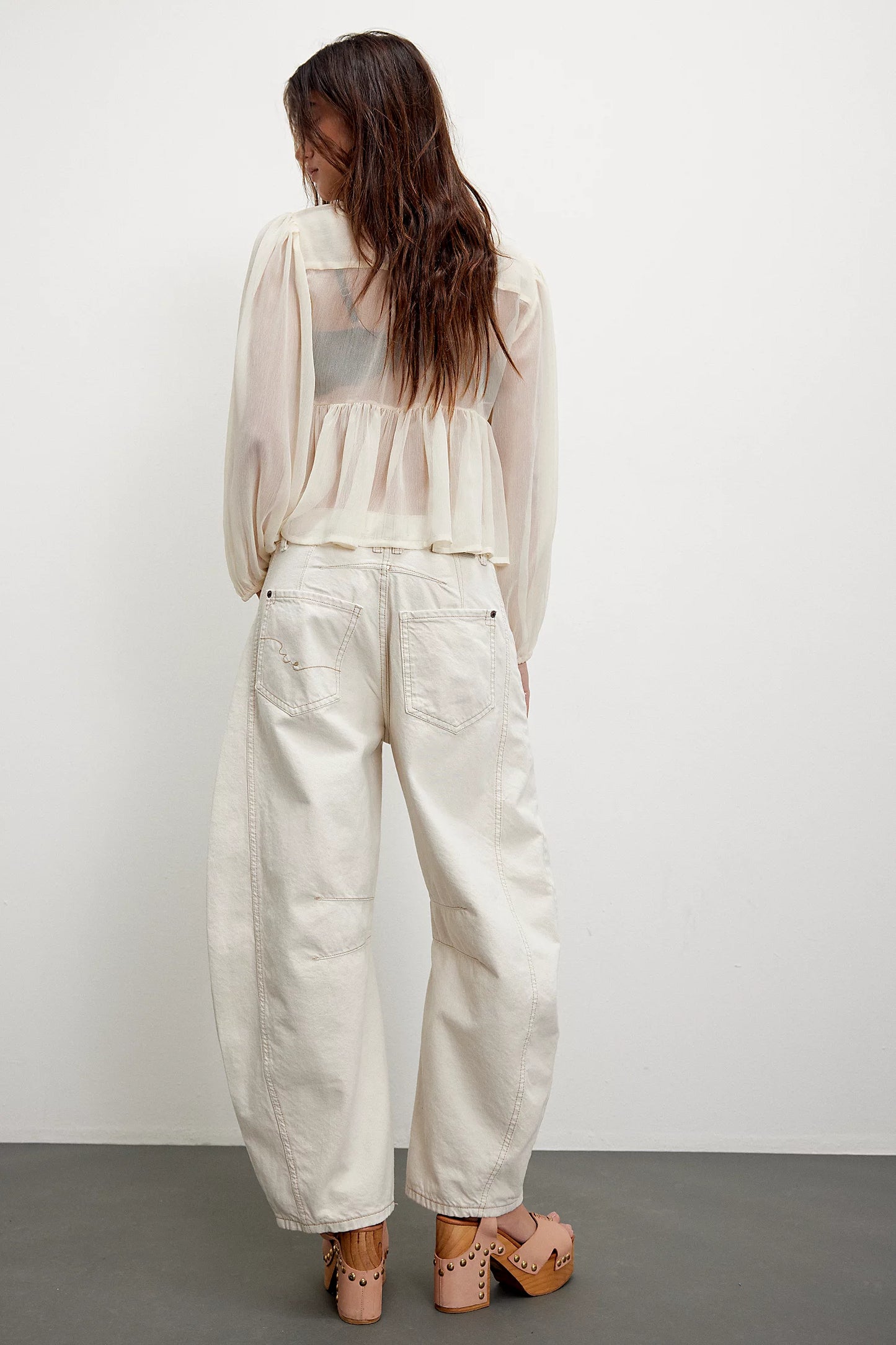 We The Free Good Luck Mid-Rise Barrel Jeans/Milk