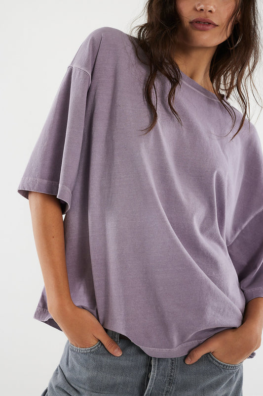 We The Free Perfect Oversized Tee/PLUM ASH