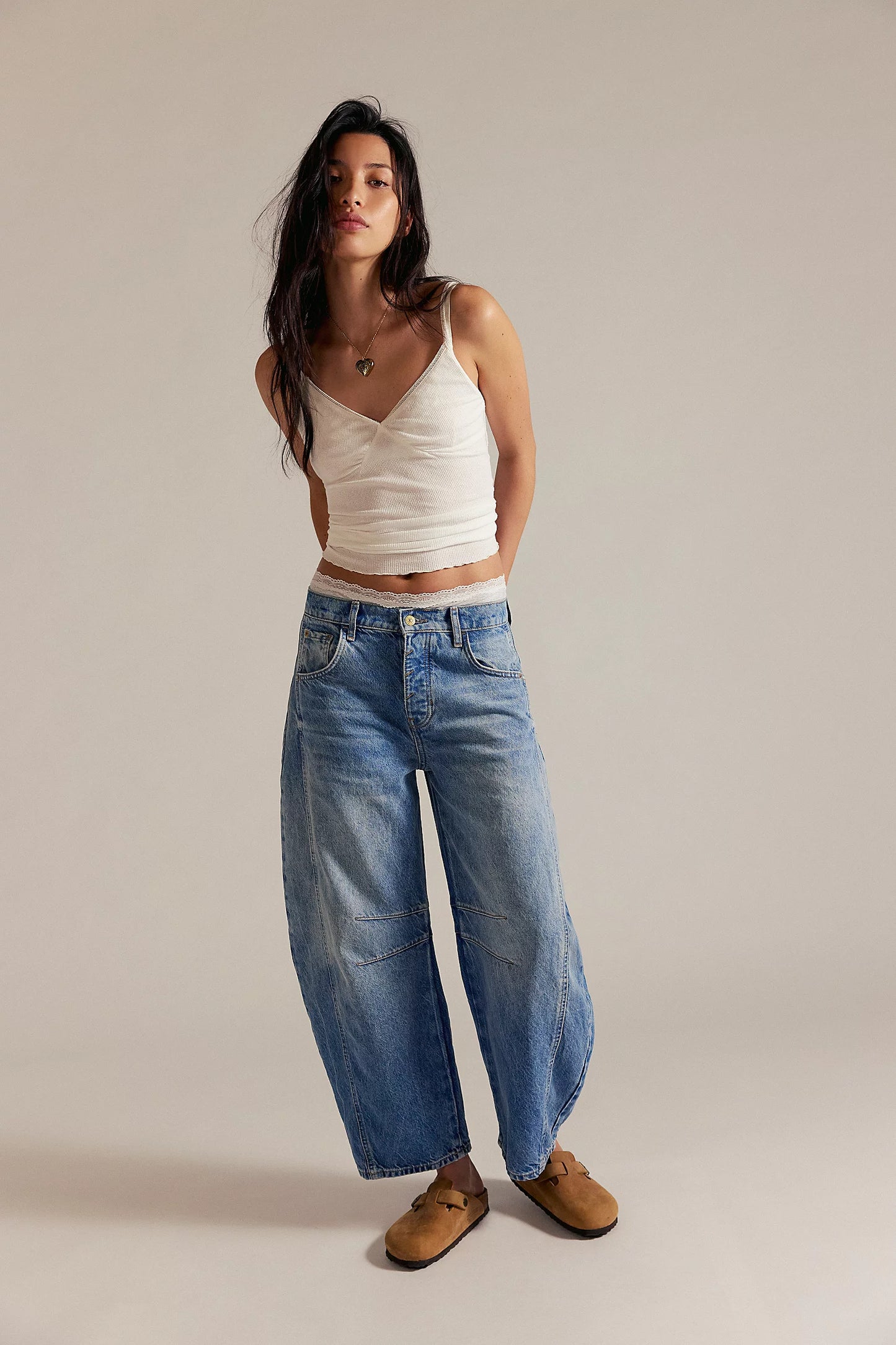 We The Free Good Luck Mid-Rise Barrel Jeans/Ultra Light Beam