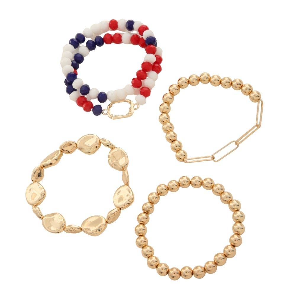 BEAD MULTI STRAND STRETCH BRACELET SET, CB 2286