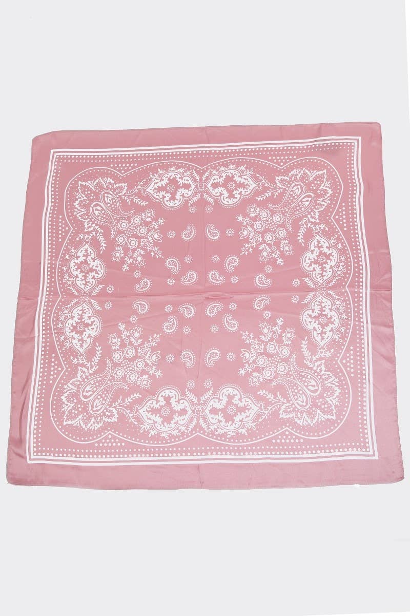Light Paisley Design Square Bandana Scarf