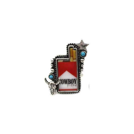 WESTERN COWBOY KILLER PORTRAIT CUFF  RING, SR 0698