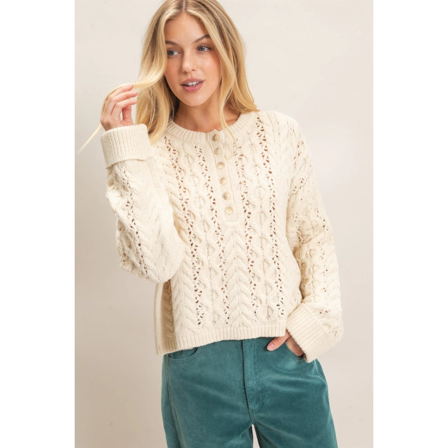 Cable Knit Henley