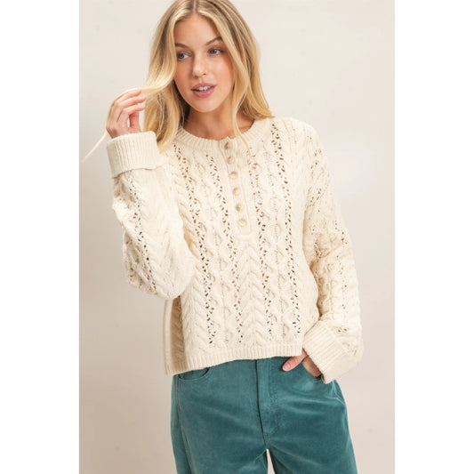 Cable Knit Henley