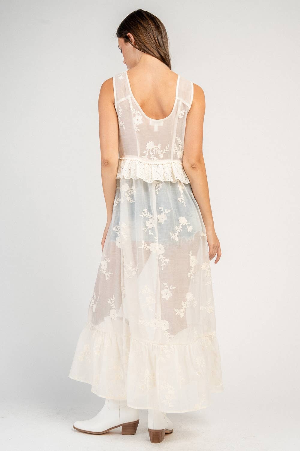 CT10714S MAXI S/L TOP W/ FRONT TIES