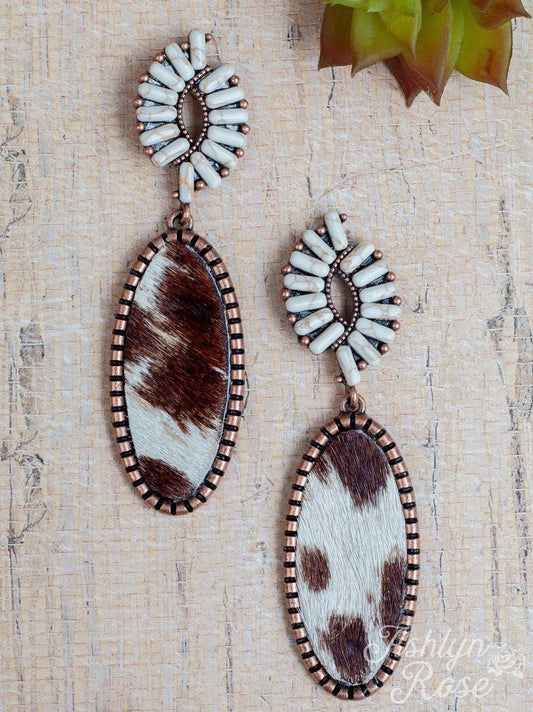 Forever After All Oval Dangly Earrings, Cream
