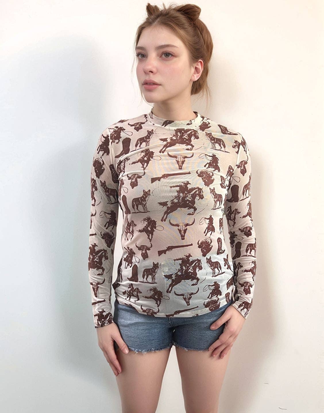 TZ104 Buffalo Dreams Mesh Top