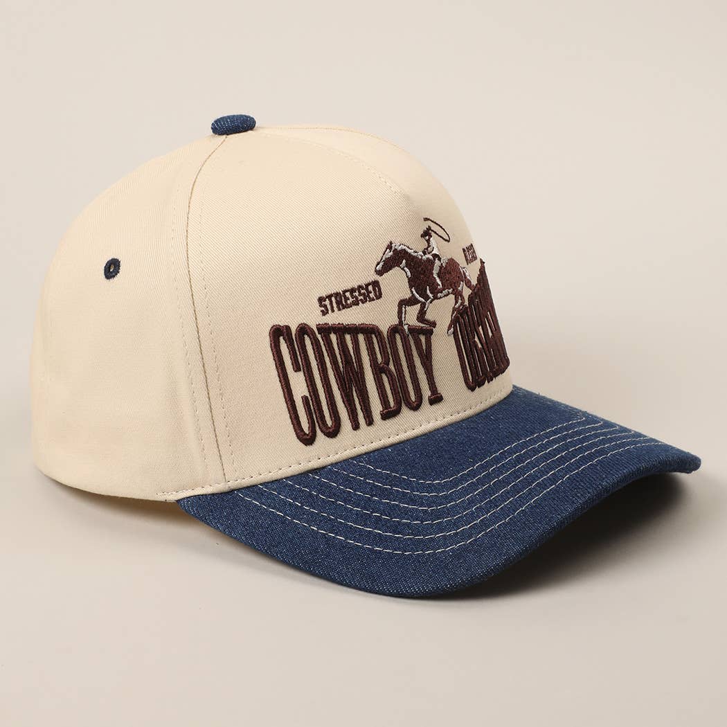 Cowboy Obsessed Letter Horse Embroidery Two-Tone Trucker Hat