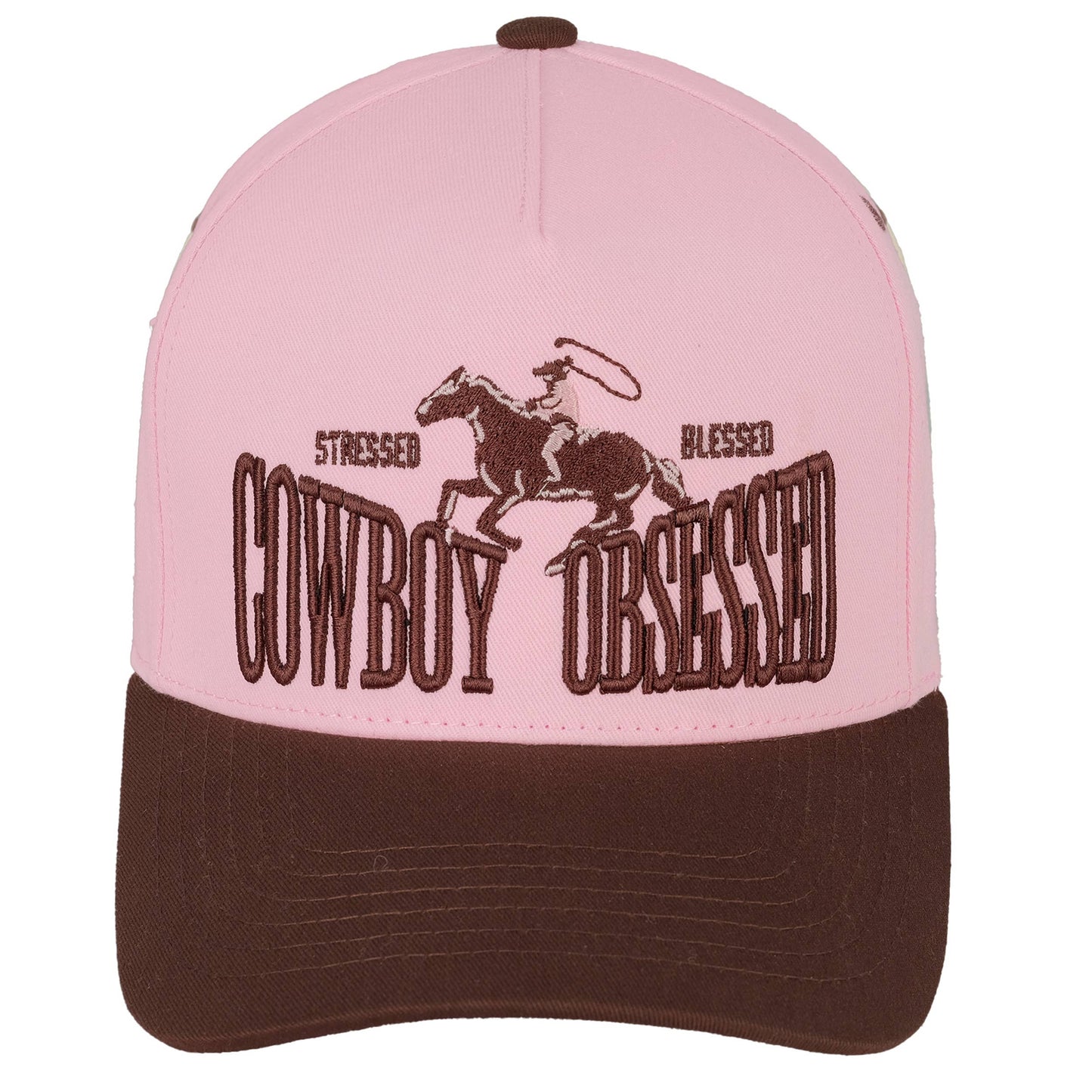 C.C COWBOY OBSESSED Embroidered Cotton Trucker Cap