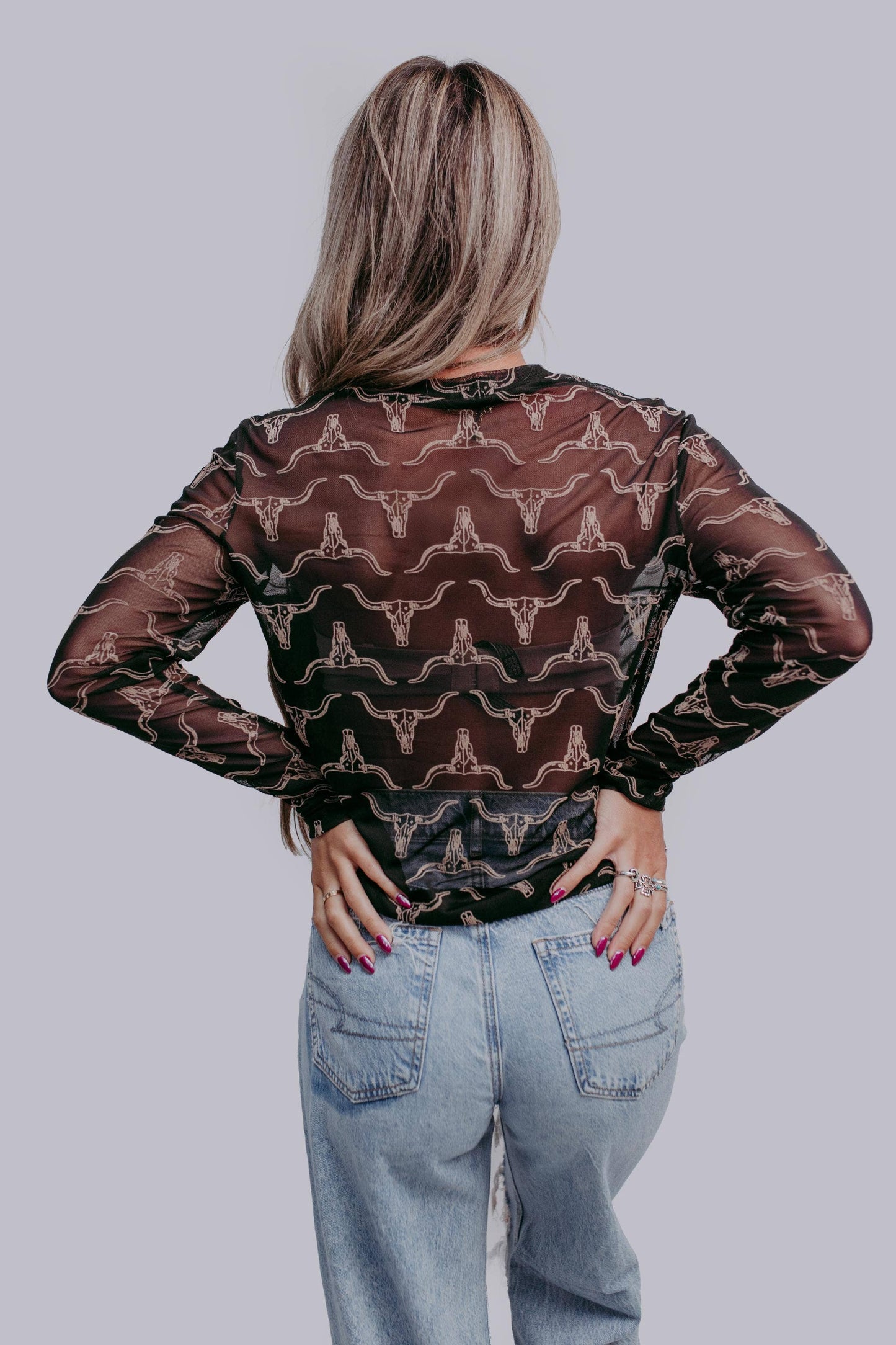 MK396 3D Printed Longhorn Mesh Top - Black/Brown