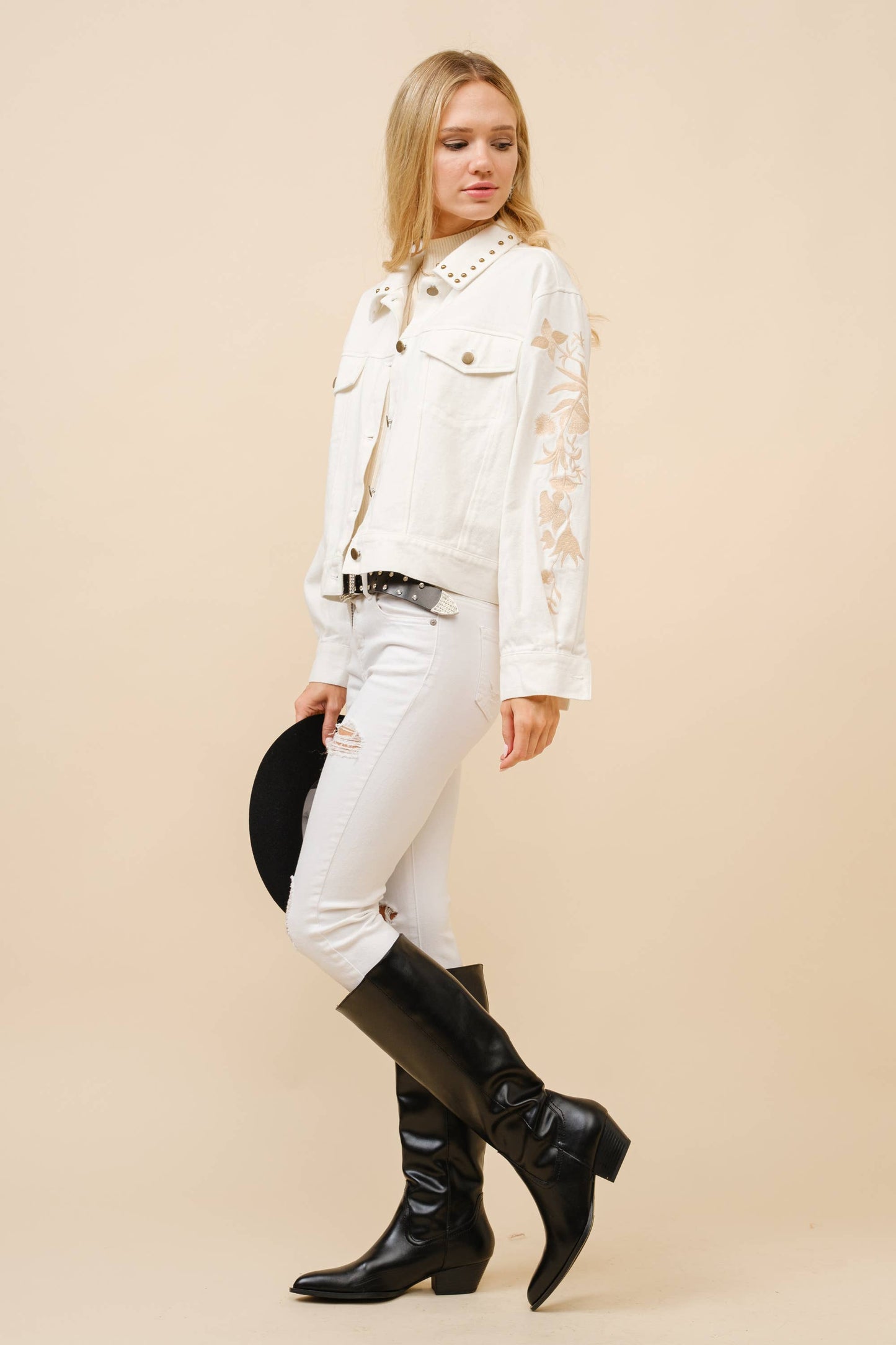 36284J - Yee Haw Howdy Western Denim Jacket